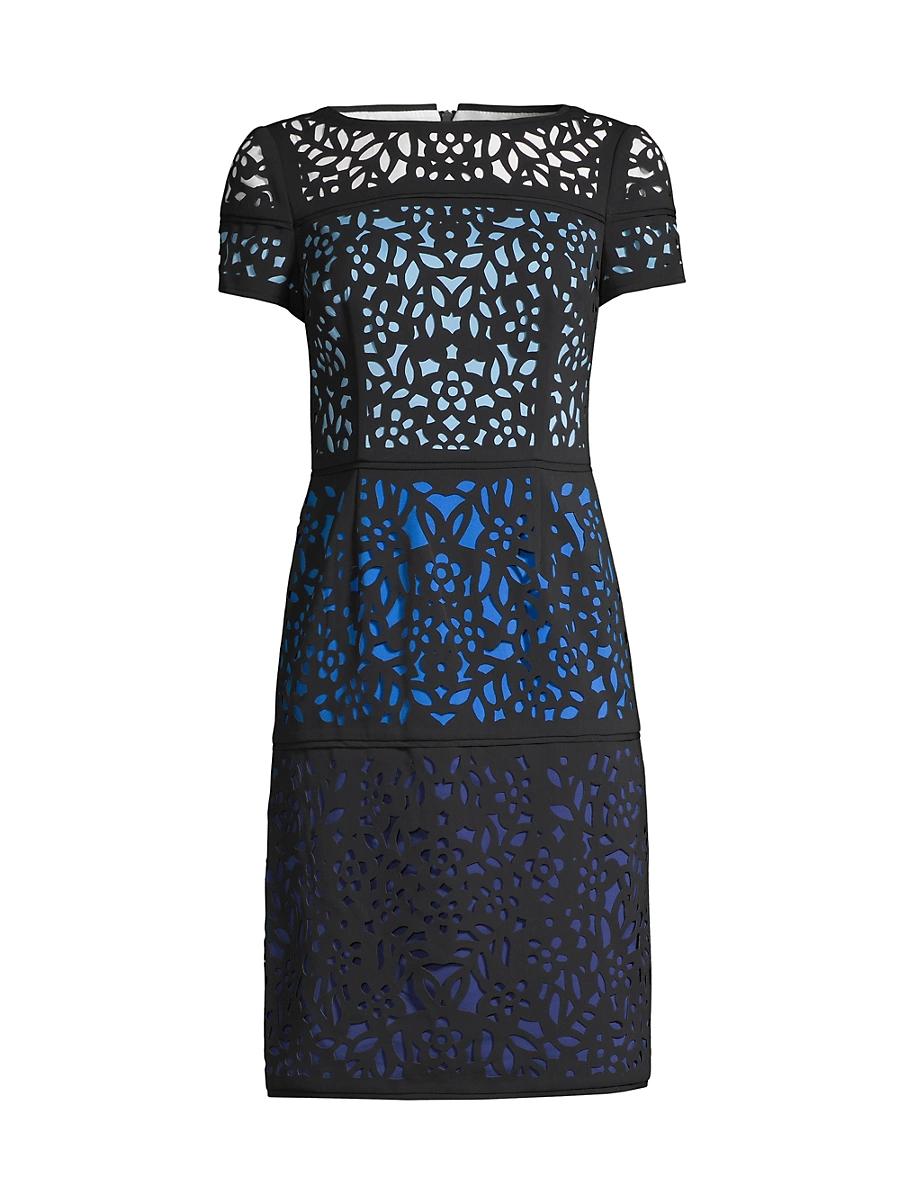 Womens Ombre Laser-Cut Lace Dress Product Image