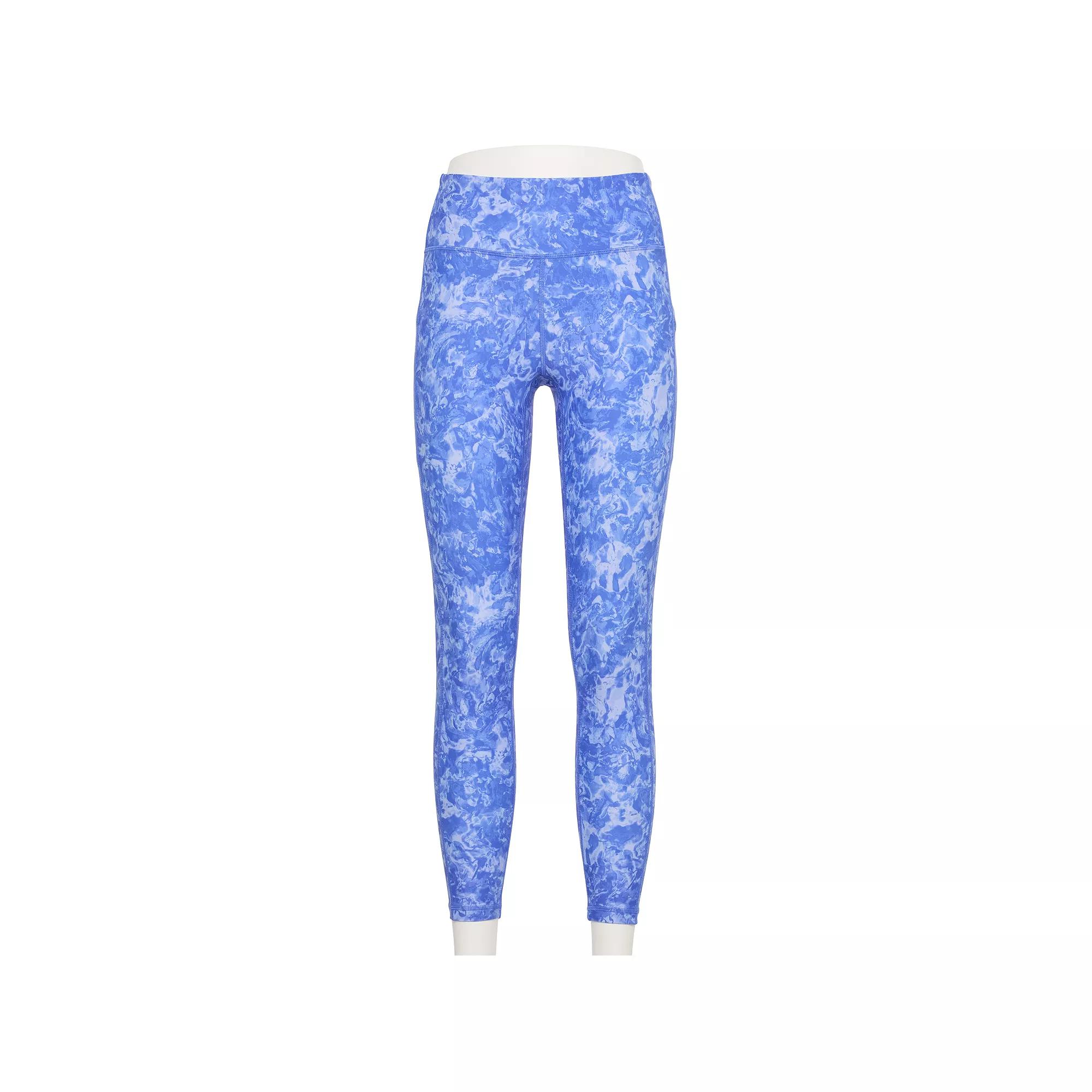 Women's Tek Gear® Ultrastretch High-Waisted Side Pocket 7/8 Leggings, Size: Large, Medium Blue Paint Product Image