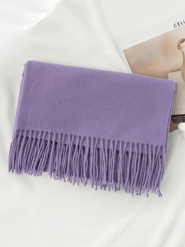 Keep Warm Solid Color Tasseled Shawl&Scarf Product Image
