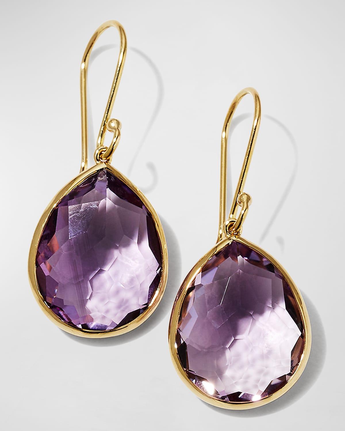 Womens Rock Candy 18K Green Gold & Amethyst Medium Teardrop Earrings Product Image