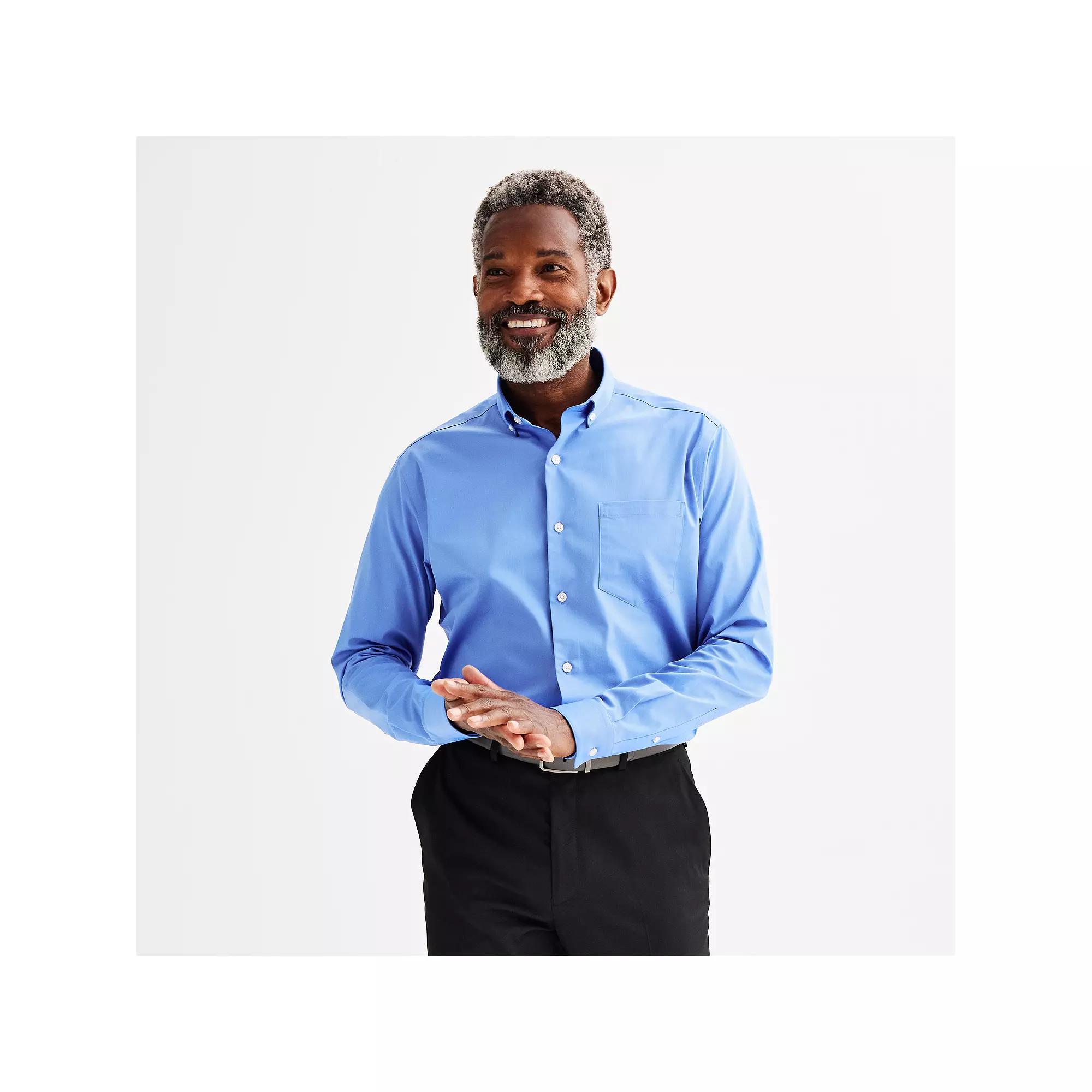 Men's Apt. 9® Wrinkle Free Regular-Fit Button Down Collar Dress Shirt,  Product Image