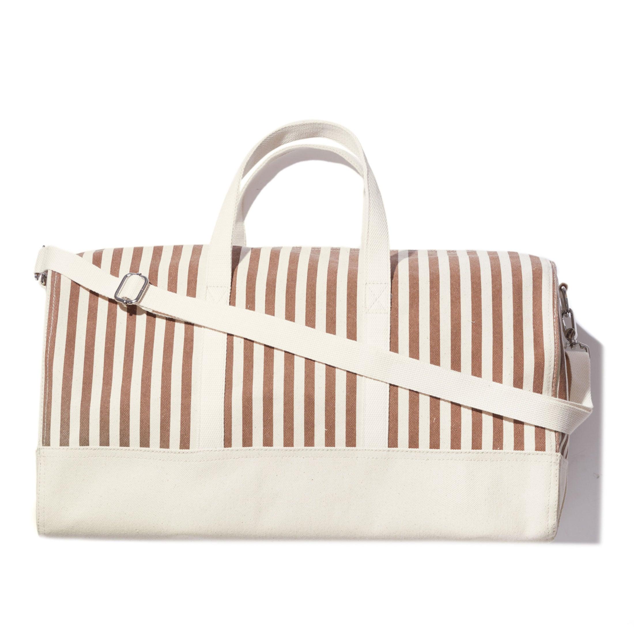The All Over Striped Duffle Bag - Sand/Canvas Mini Stripe Female Product Image