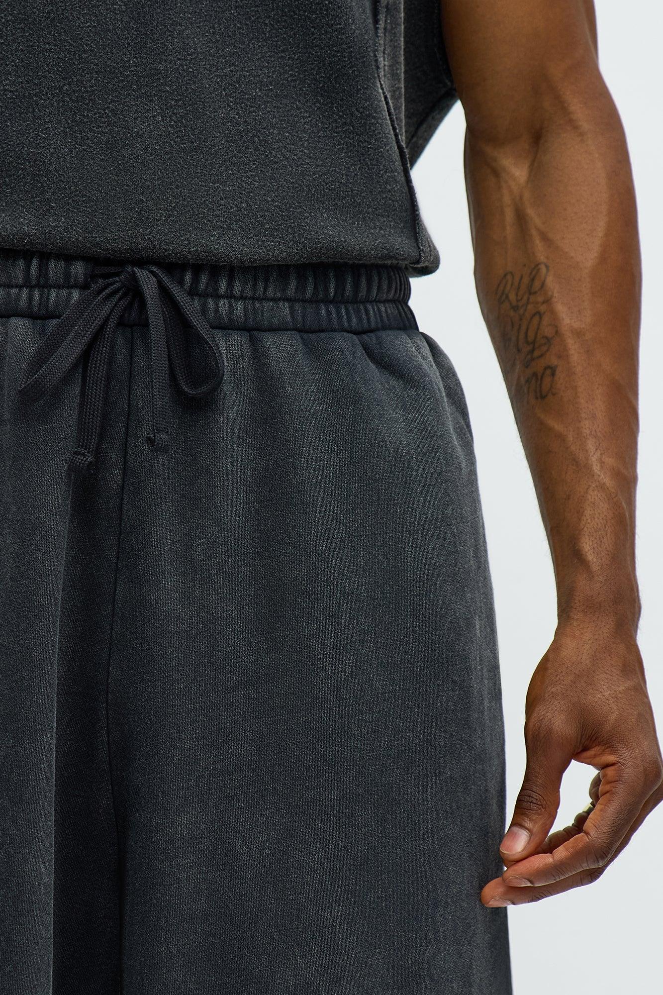 Tyson Baggy Washed Shorts - Black Wash Male Product Image