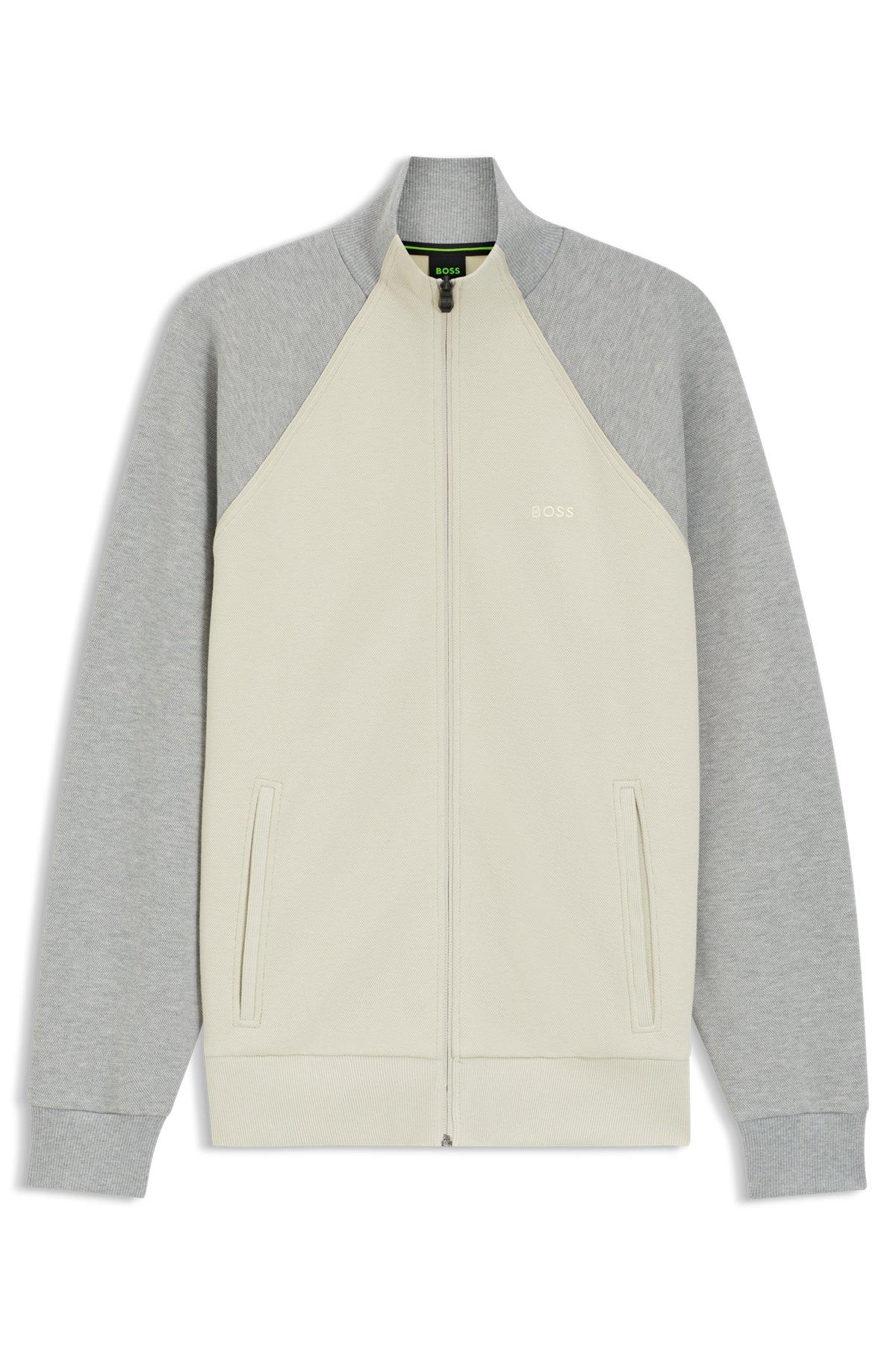 Contrast-piping sweatshirt in a cotton blend Product Image