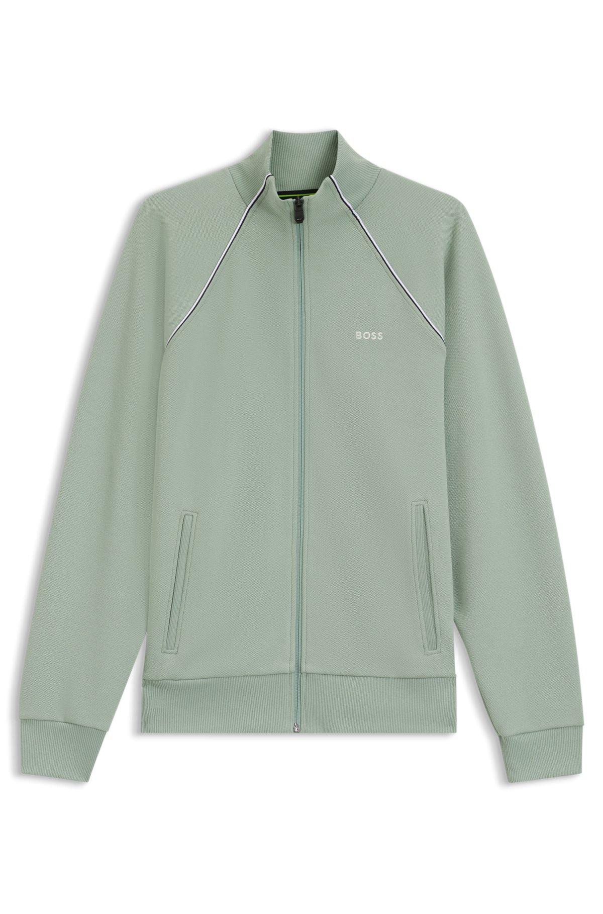 Contrast-piping sweatshirt in a cotton blend Product Image