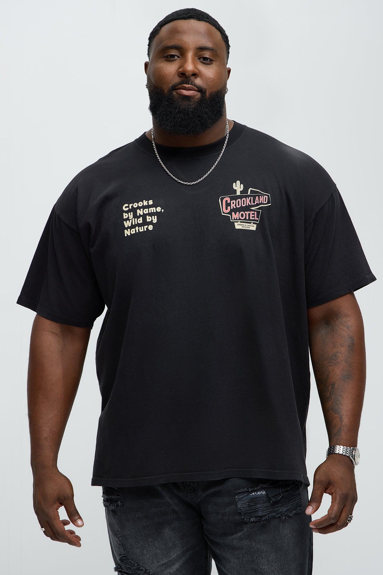 Crookland Oversized Motel Short Sleeve Tee - Black Male Product Image