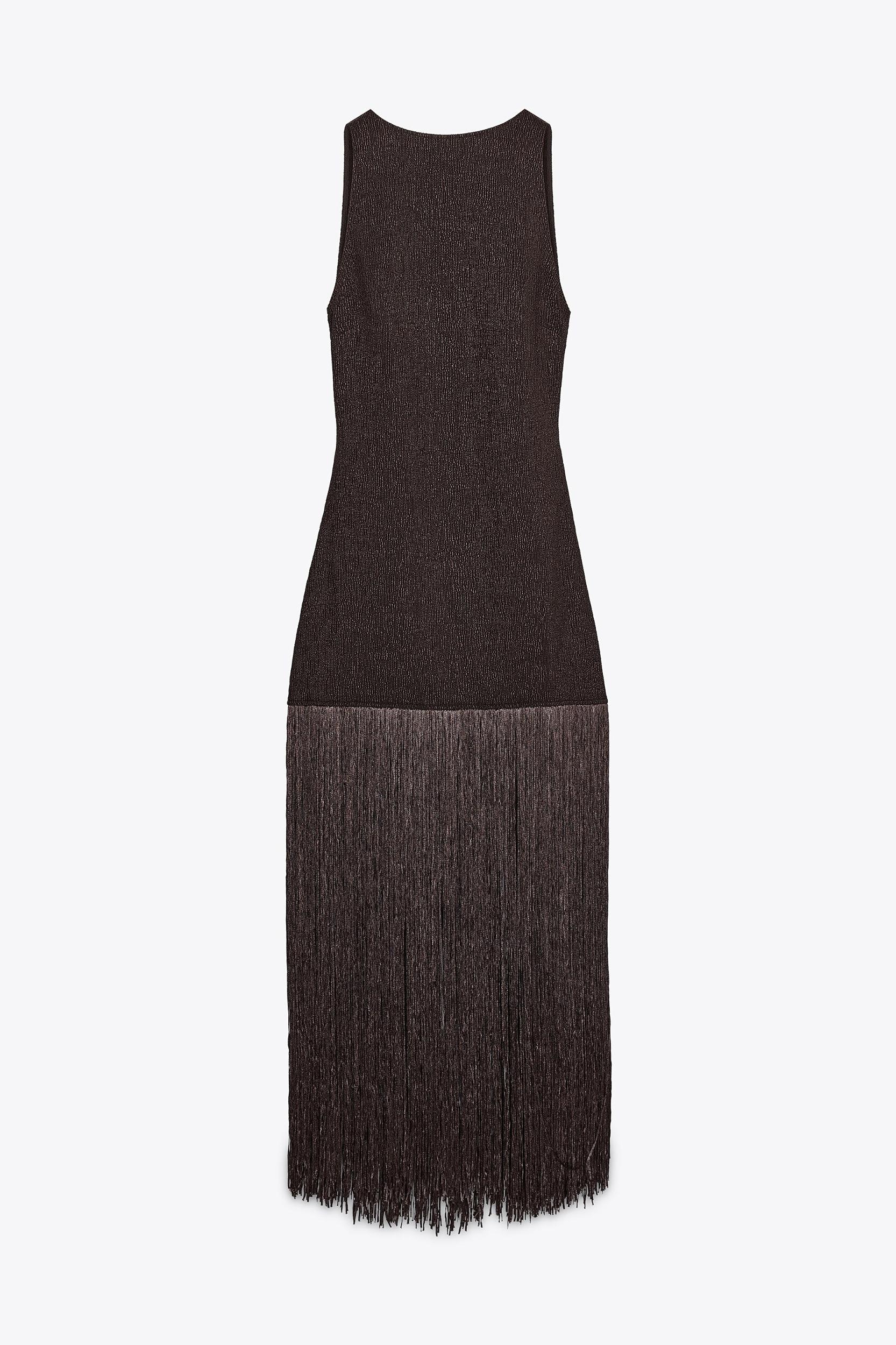 FRINGED FITTED DRESS Product Image