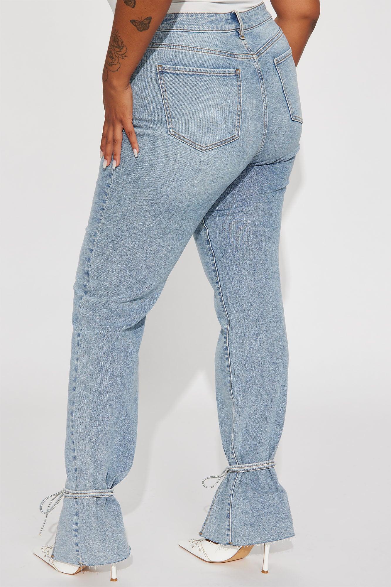 Tall All Tied Up Straight Leg Jeans - Medium Wash Product Image