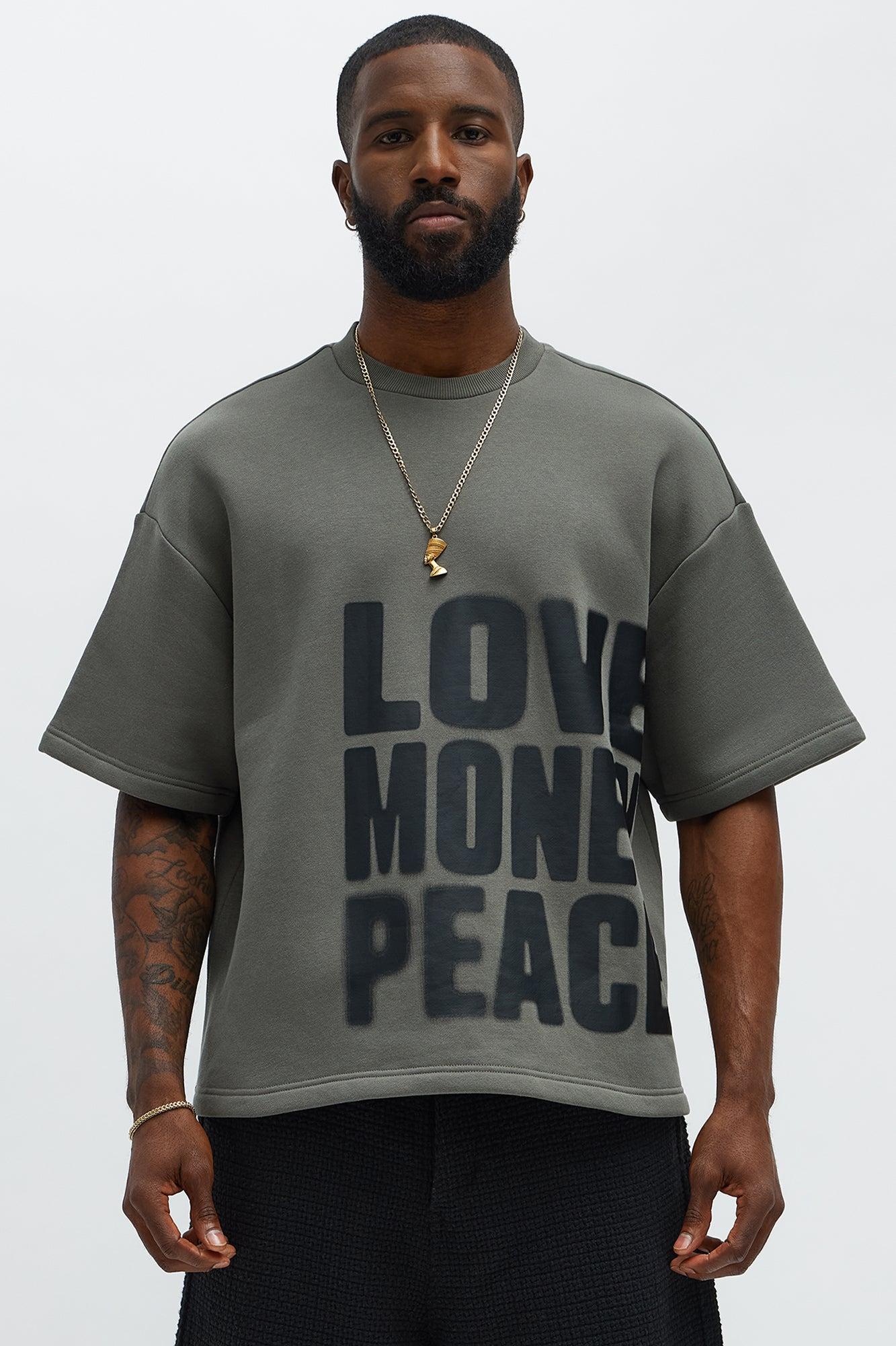 Tyson Oversized Spray Paint Short Sleeve Tee - Dark Grey Male Product Image