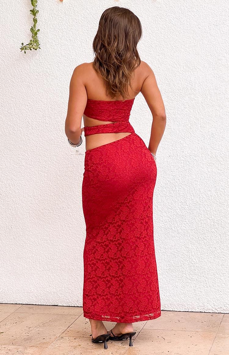 Rae Red Strapless Maxi Dress Product Image