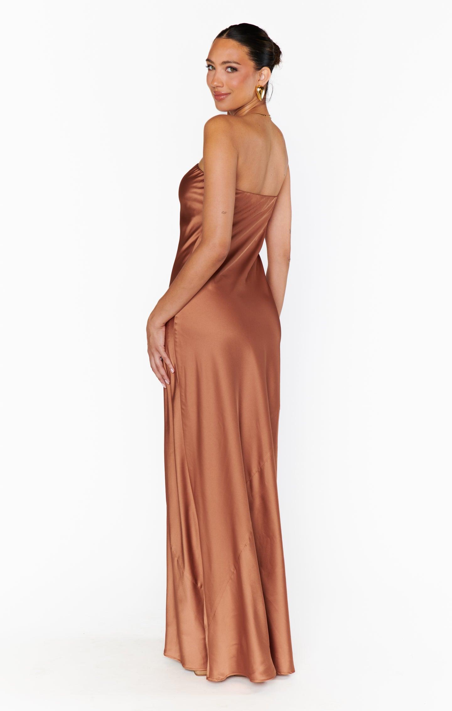 Taylor Tube Maxi Dress ~ Copper Luxe Satin Product Image