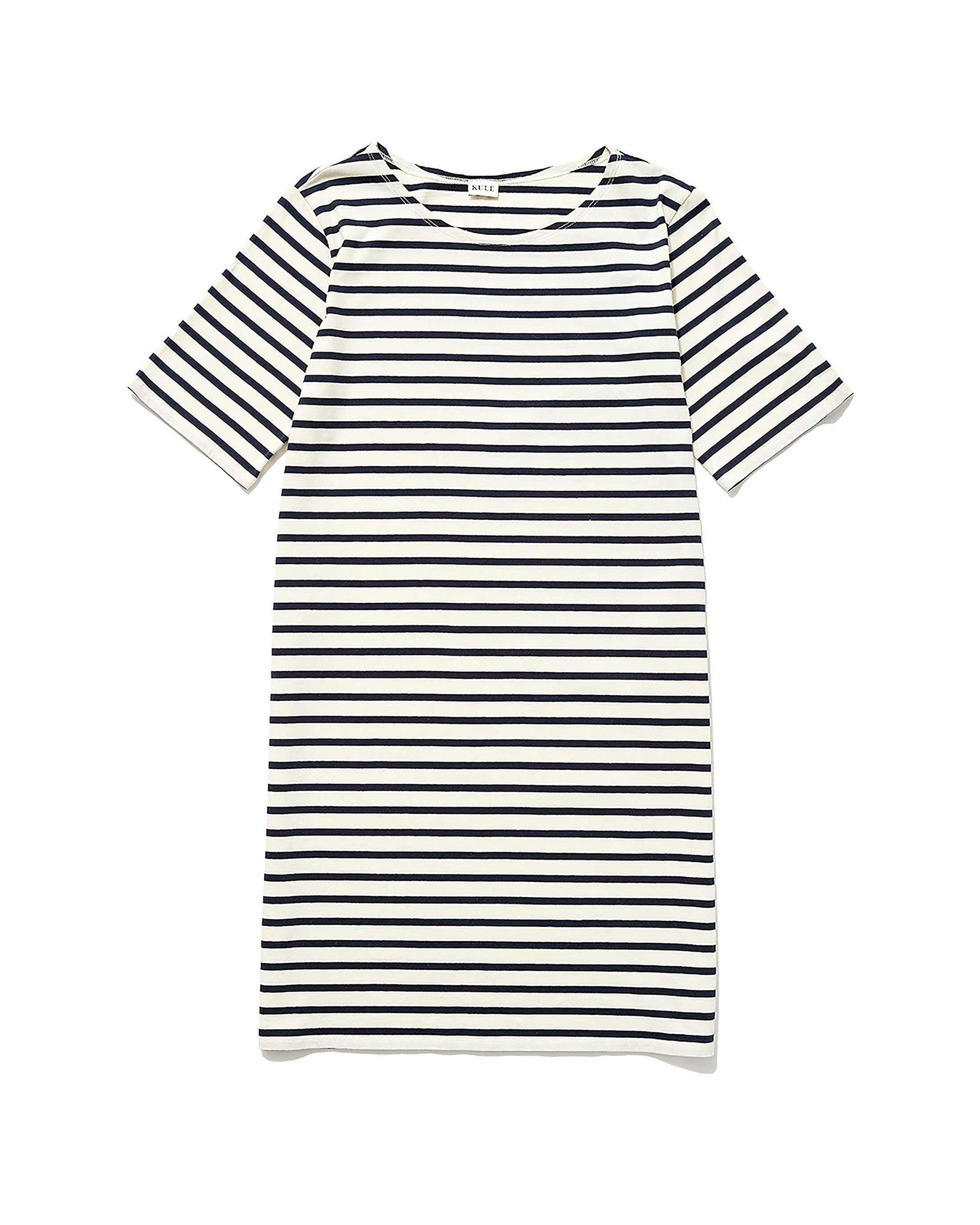 The Tee Dress - Cream/Navy Female Product Image