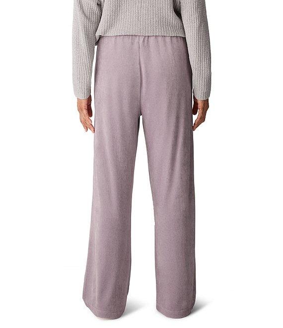 Eileen Fisher Velvety Velour Knit Mid-Rise Wide Leg Pants Product Image