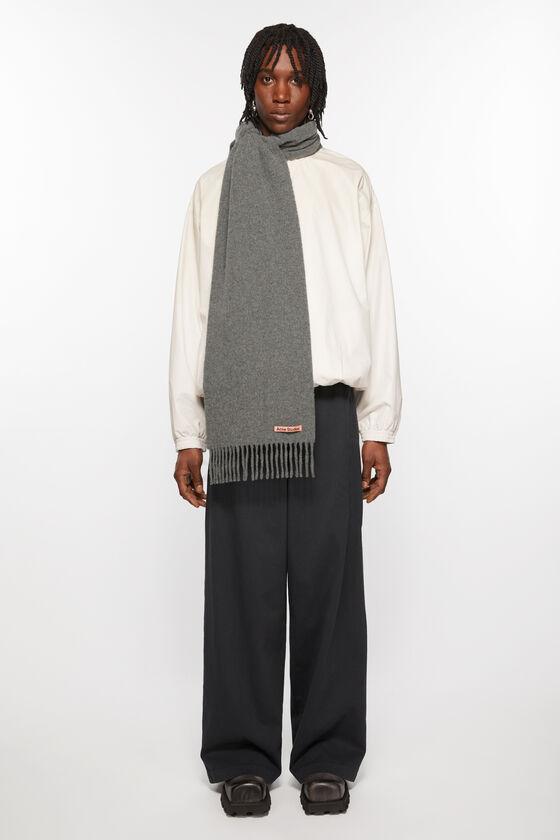 Fringe wool scarf - skinny Product Image