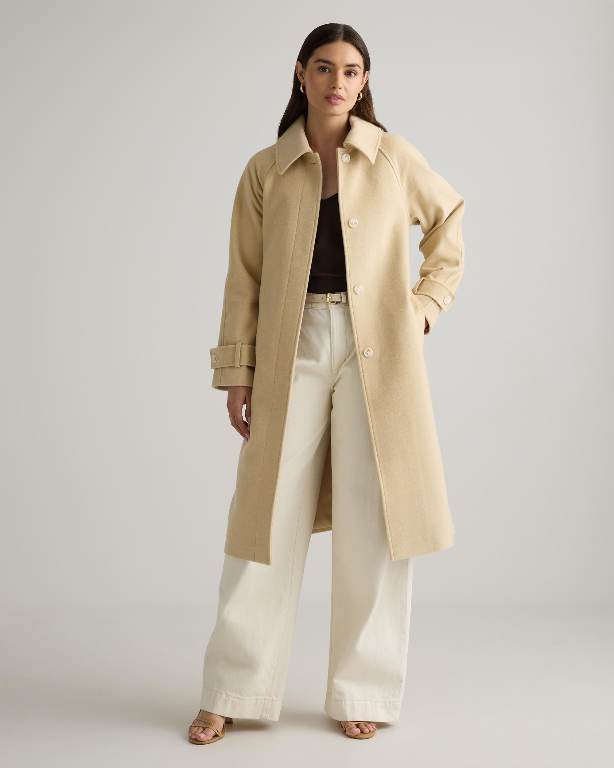 Quince | Women's Italian Wool Belted Point Collar Coat Wool/Nylon Product Image
