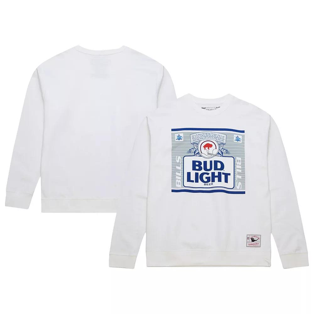 Men's Mitchell & Ness x Bud Light White Buffalo Bills The Crest Pullover Sweatshirt,  Product Image