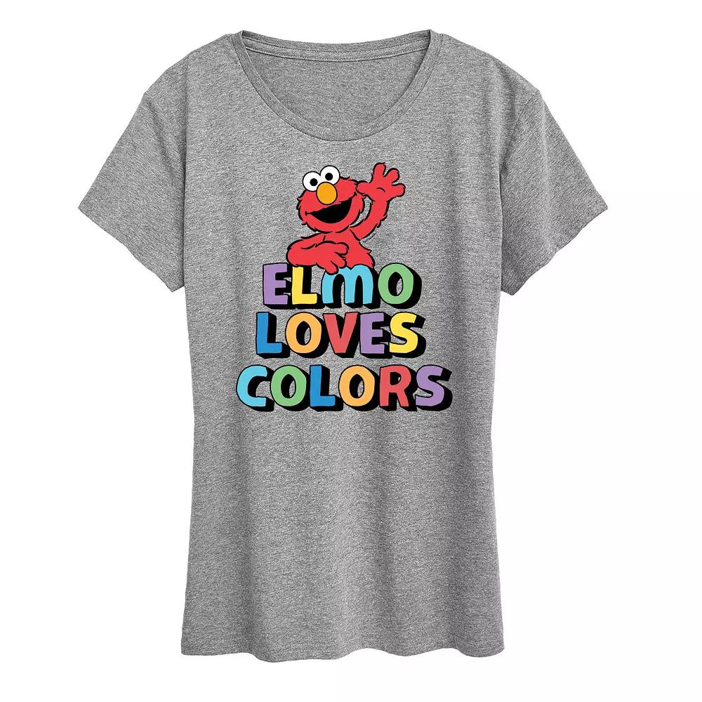 Women's Sesame Street Elmo Colors Graphic Tee, Girl's,  Product Image