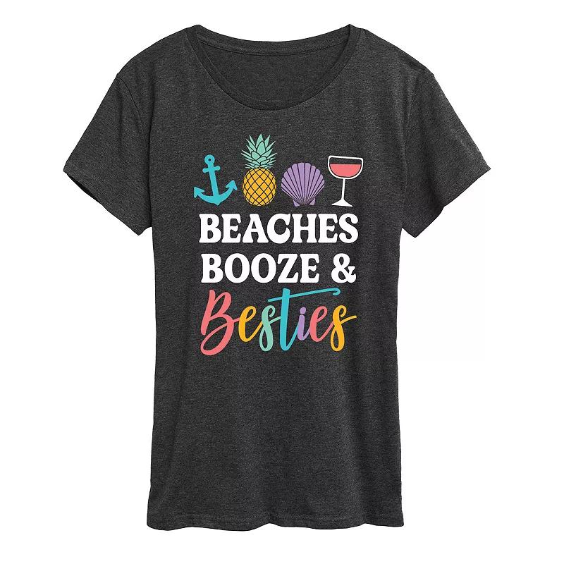 Women's Beaches Booze And Besties Graphic Tee,  Product Image