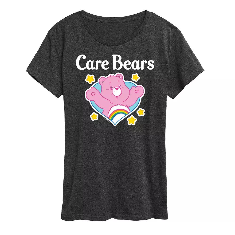 Women's Care Bears Logo Cheer Heart Graphic Tee,  Product Image