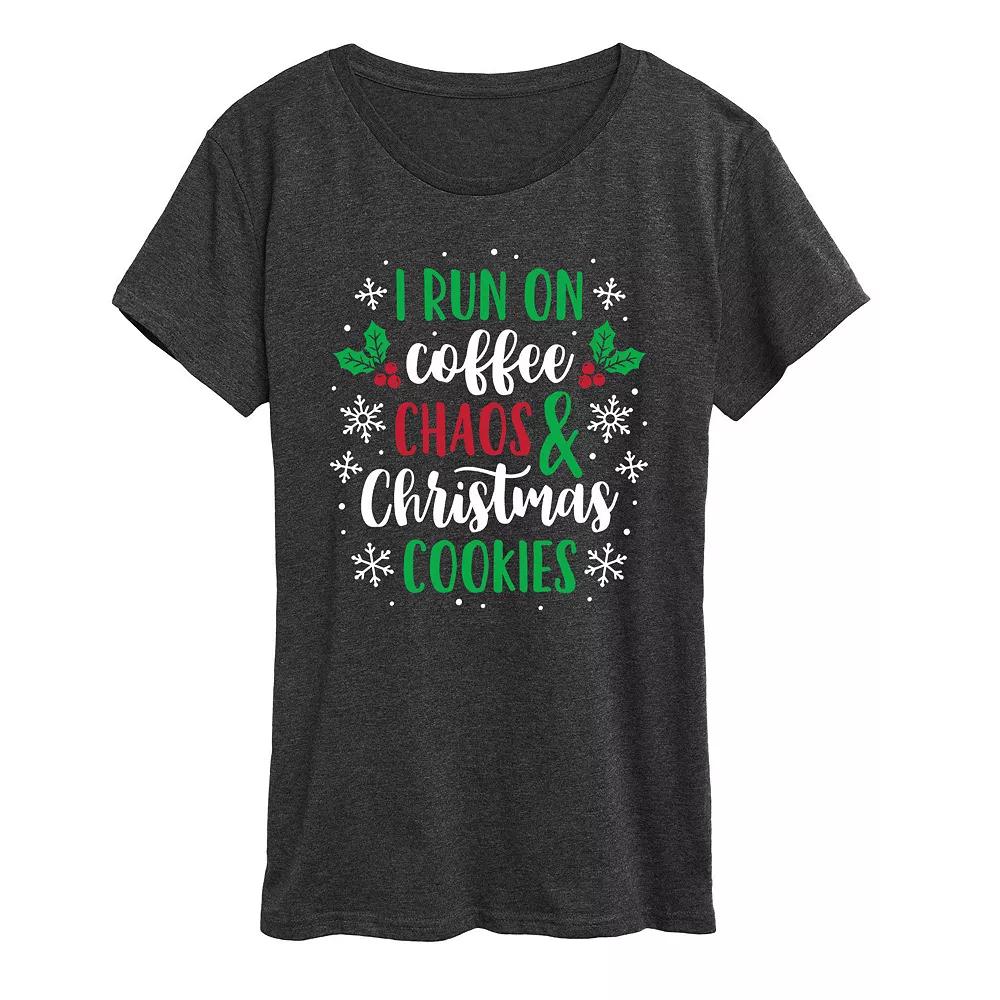 Women's Coffee Chaos Christmas Cookies Graphic Tee, Girl's,  Product Image