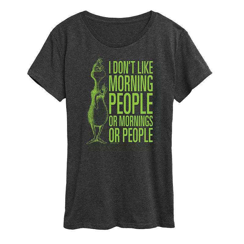 Women's Dr. Seuss The Grinch Morning People Graphic Tee, Girl's,  Product Image
