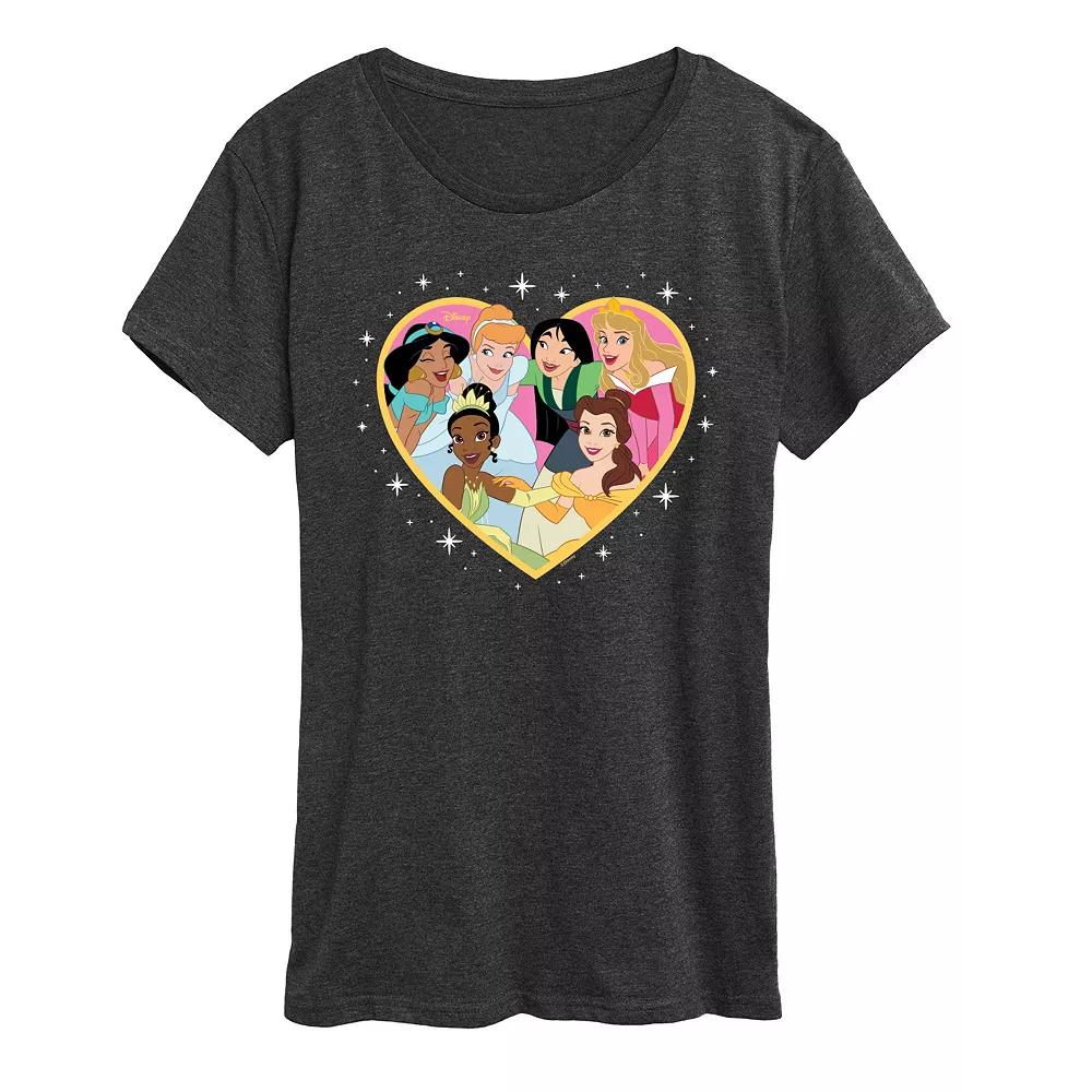 Disney Princess Women's Group Heart Graphic Tee,  Product Image