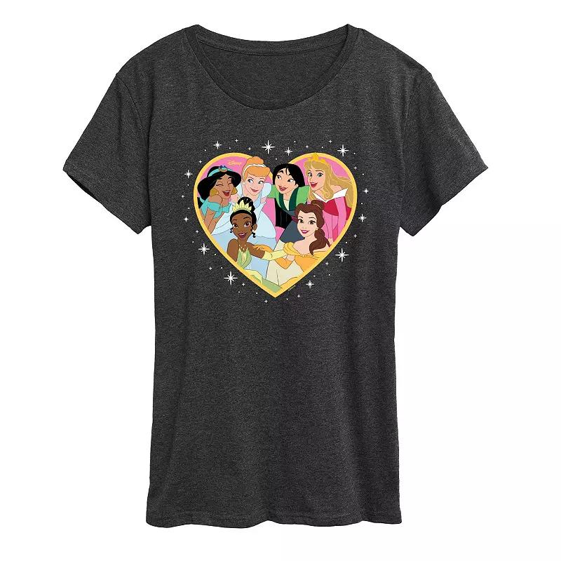 Disney Princess Women's Group Heart Graphic Tee,  Product Image
