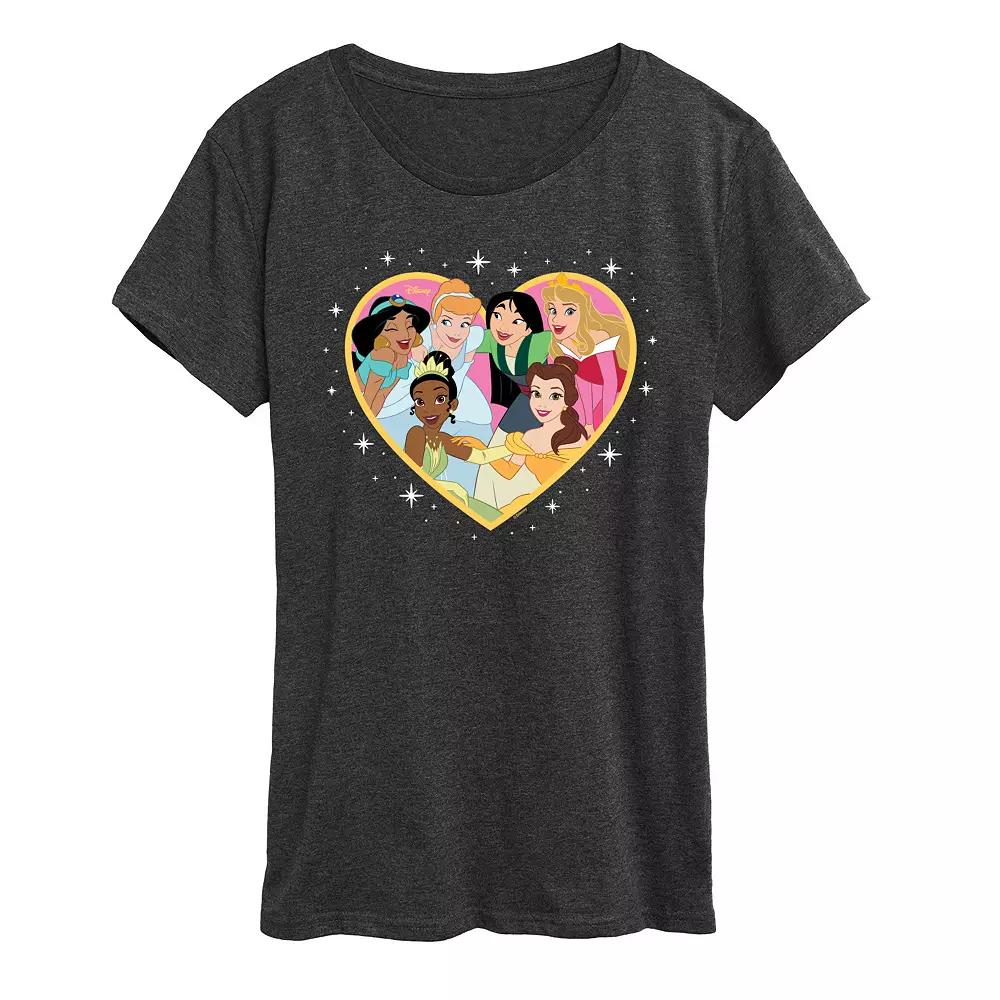Disney Princess Women's Group Heart Graphic Tee,  Product Image