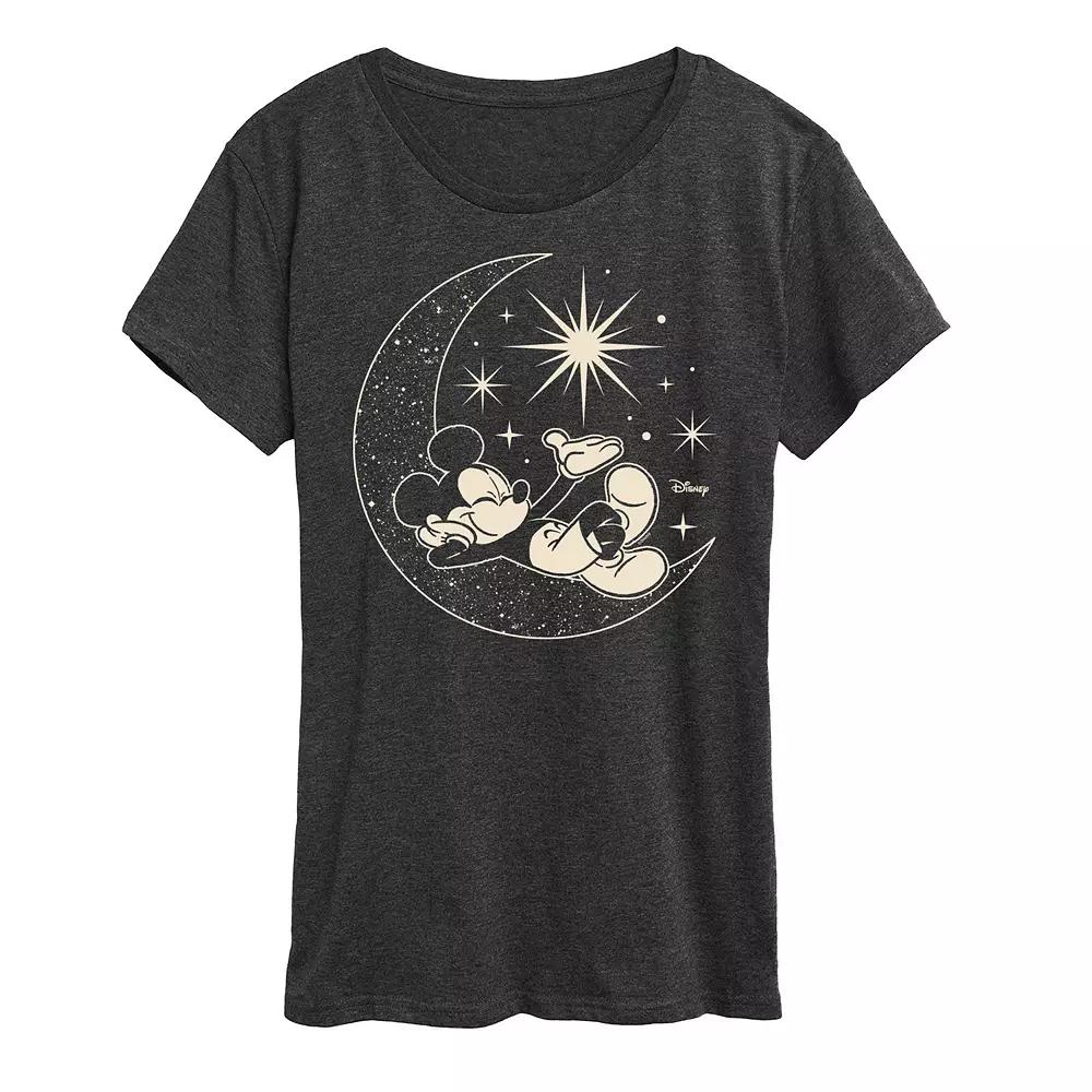 Disney's Mickey Mouse Plus Celestial Moon Graphic Tee, Women's,  Product Image