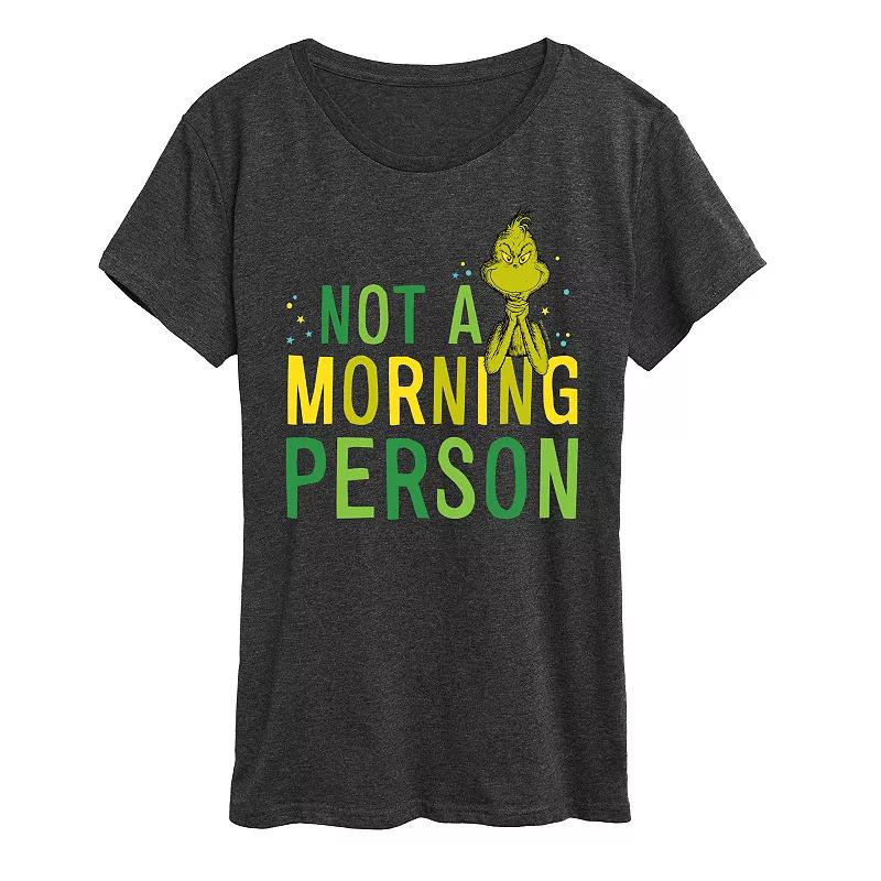 Women's Dr. Seuss The Grinch Not A Morning Person Graphic Tee, Girl's,  Product Image