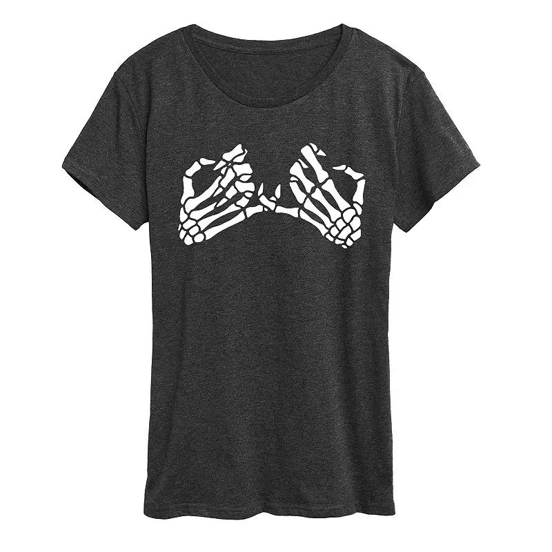 Women's Pinky Promise Skeletons Graphic Tee,  Product Image