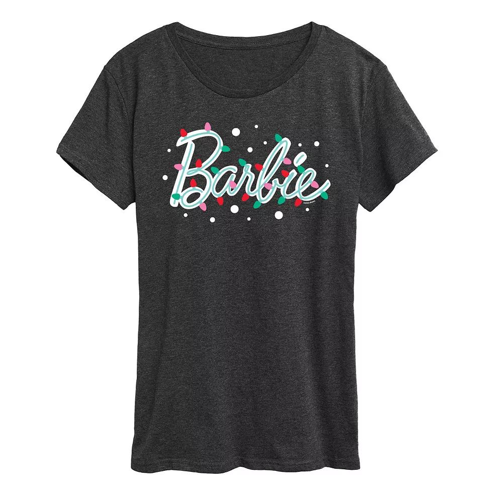 Women's Barbie® Logo Holiday Lights Graphic Tee, Girl's,  Product Image
