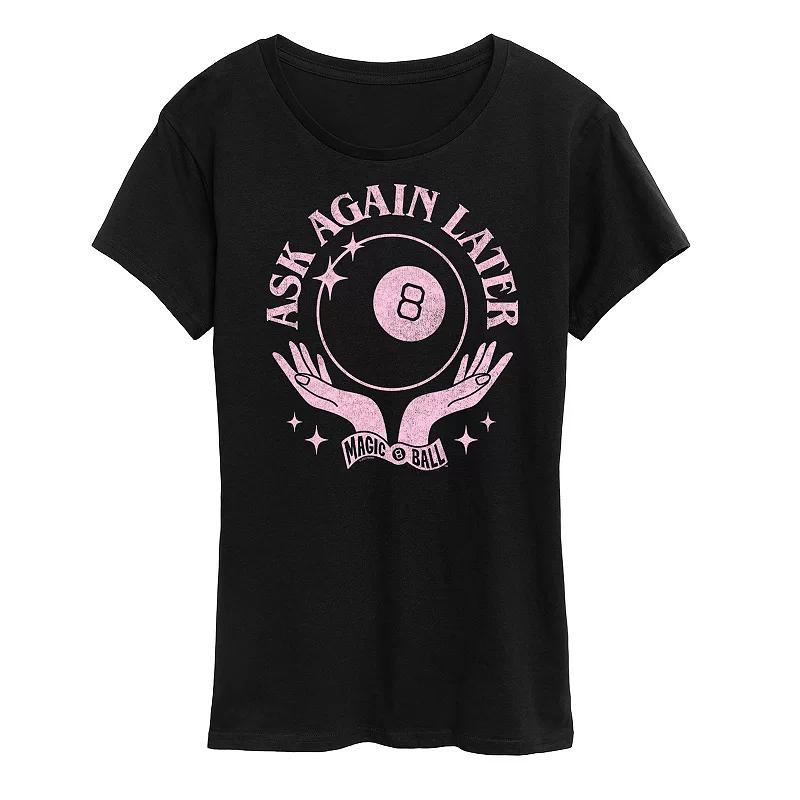 Women's Magic 8 Ball Ask Again Later Graphic Tee,  Product Image