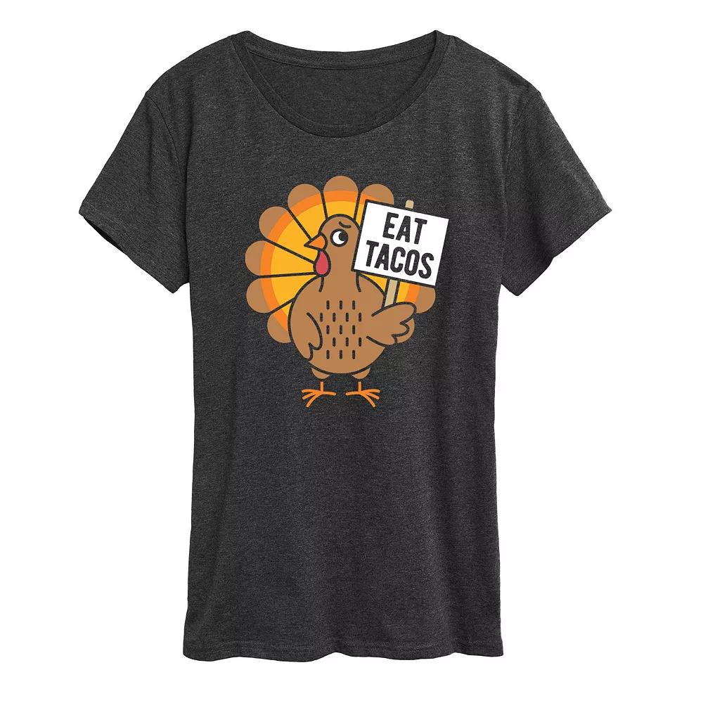 Women's Eat Tacos Turkey Graphic Tee,  Product Image