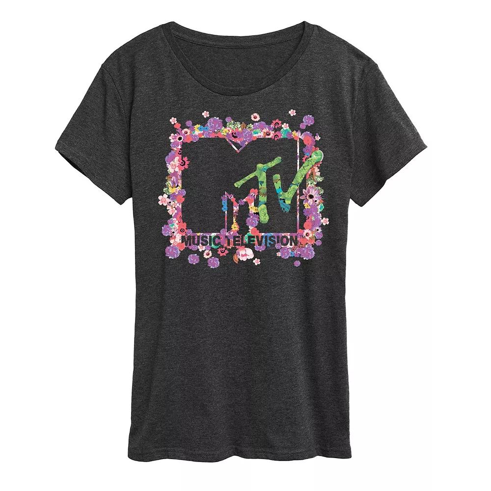 Women's MTV Floral Logo Graphic Tee,  Product Image