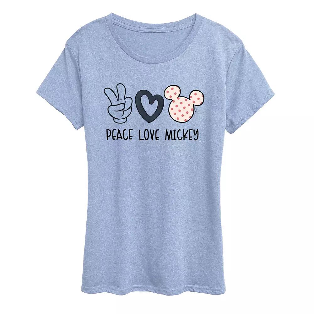 Disney's Mickey Mouse Women's Peace Love Graphic Tee,  Product Image