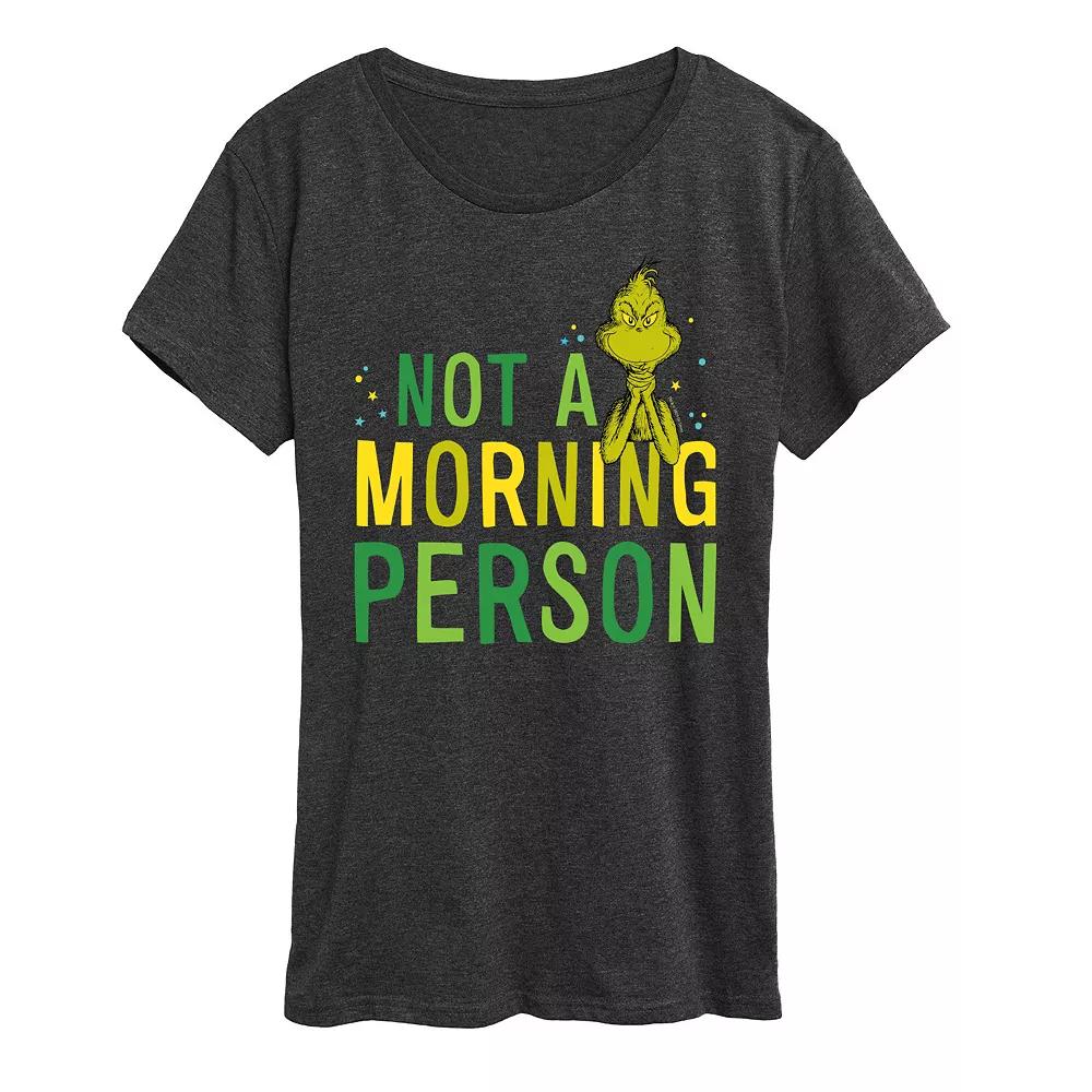 Women's Dr. Seuss The Grinch Not A Morning Person Graphic Tee, Girl's,  Product Image