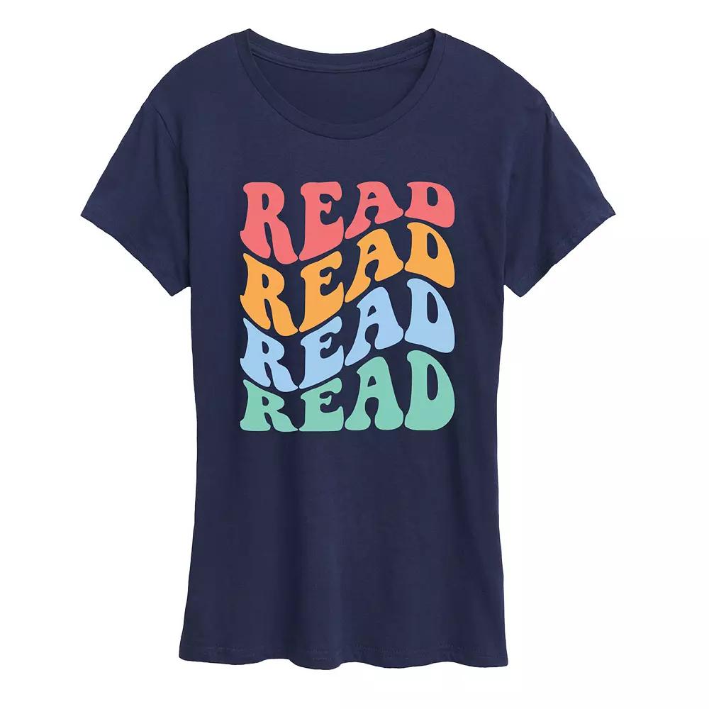 Women's Read Retro Stacked Graphic Tee,  Product Image