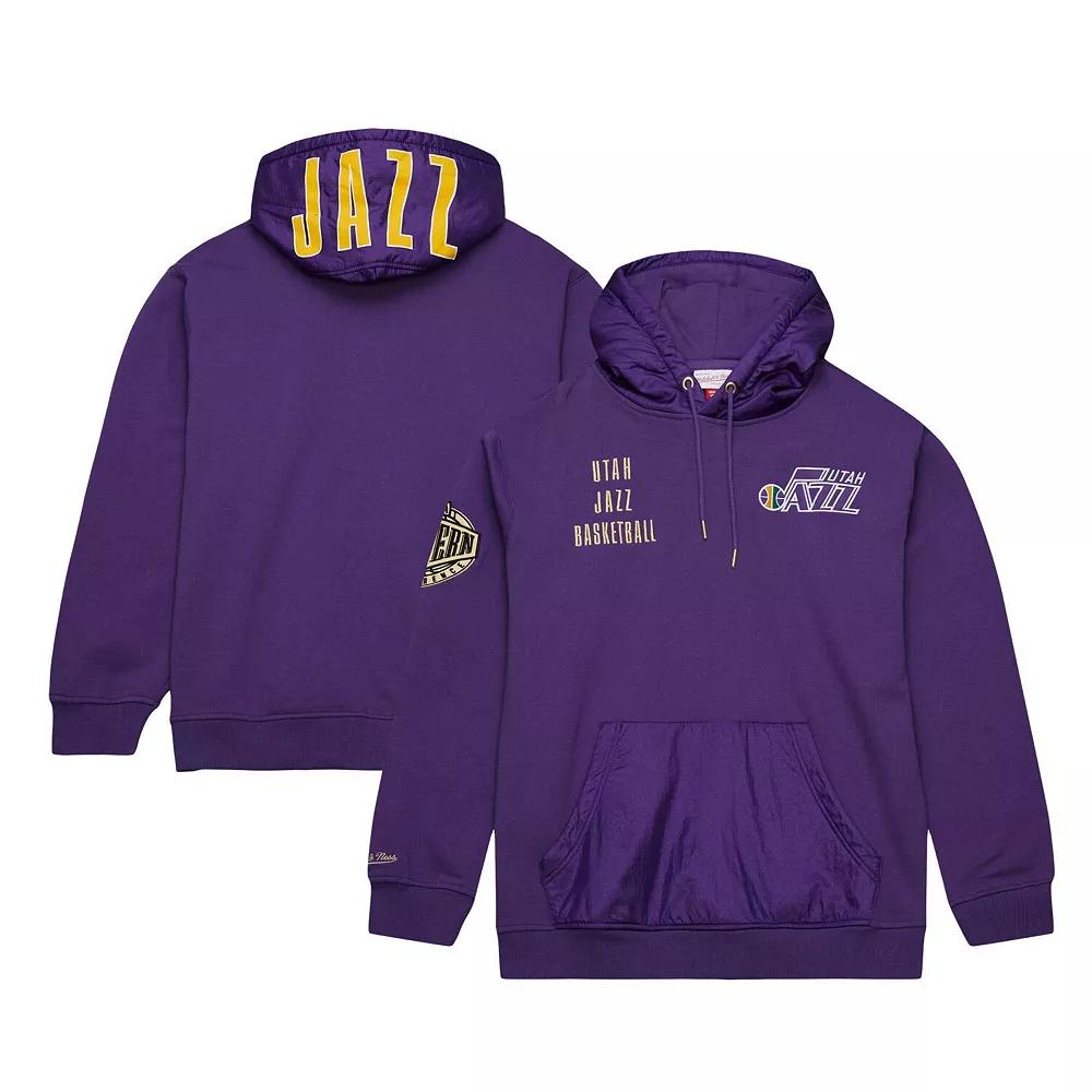 Men's Mitchell & Ness Purple Utah Jazz Team OG 2.0 Vintage Logo Fleece Pullover Hoodie,  Product Image