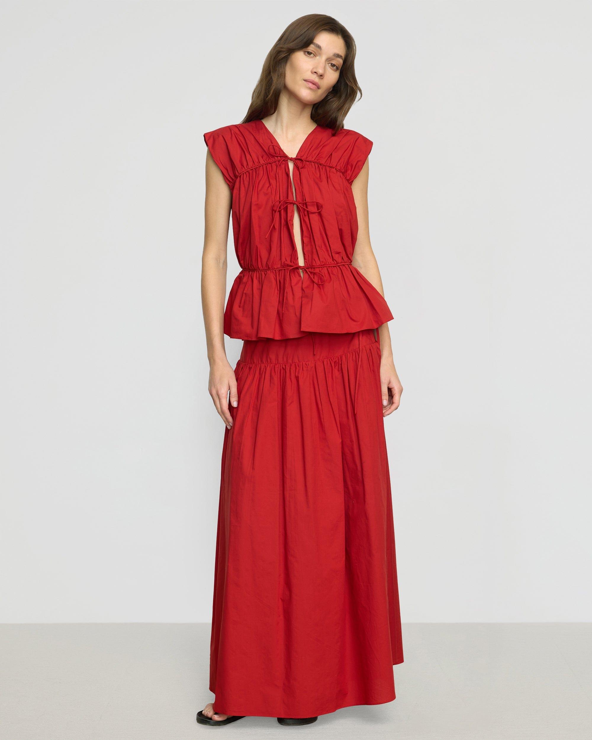 Neha Tie-Front Organic Cotton Blouse Product Image