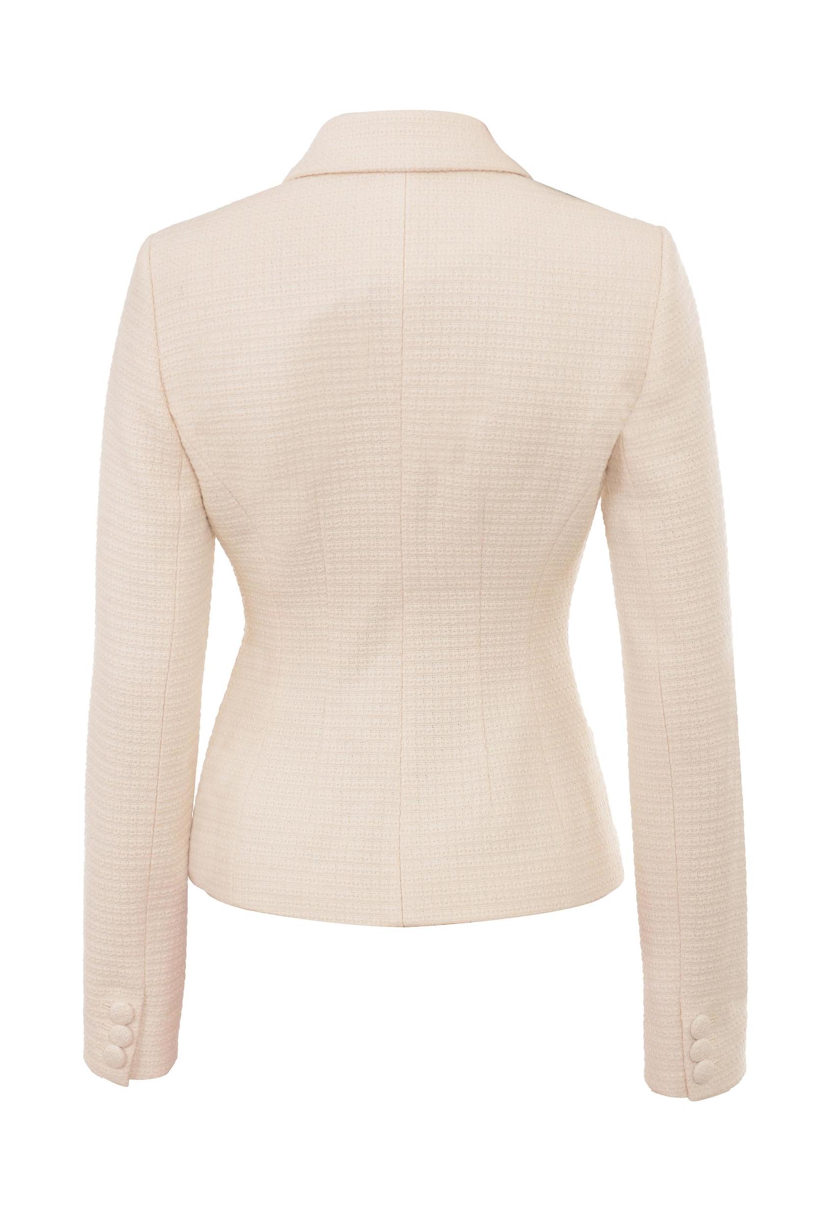 Misha  cream boucle button front blazer Product Image