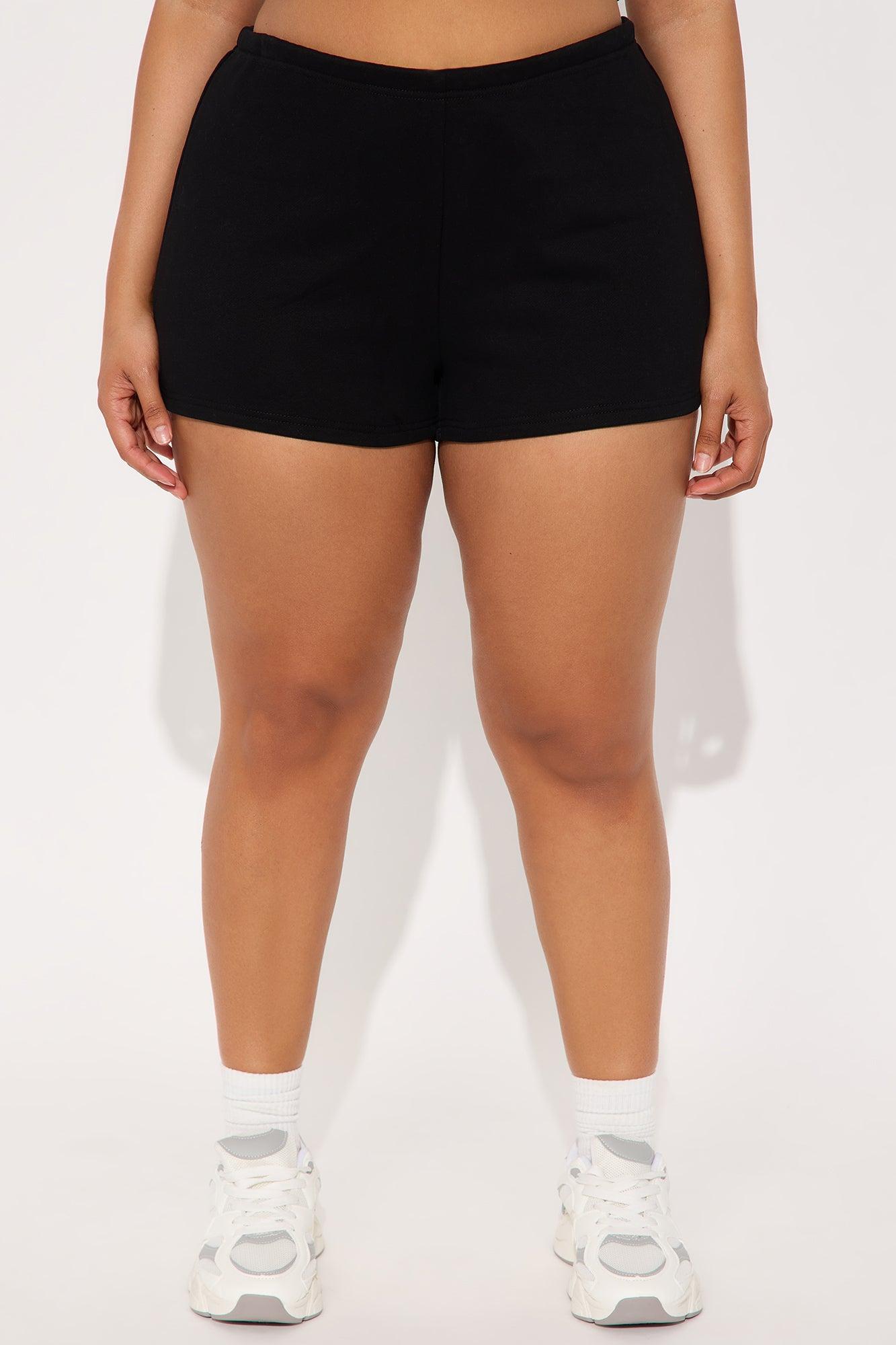 French Terry Drawstring Sweat Shorts - Black Female Product Image