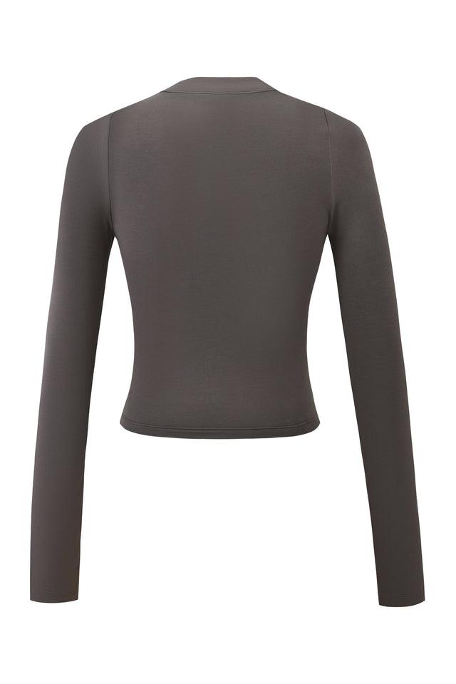 KOVU LONG SLEEVE TOP - CHARCOAL GREY Product Image