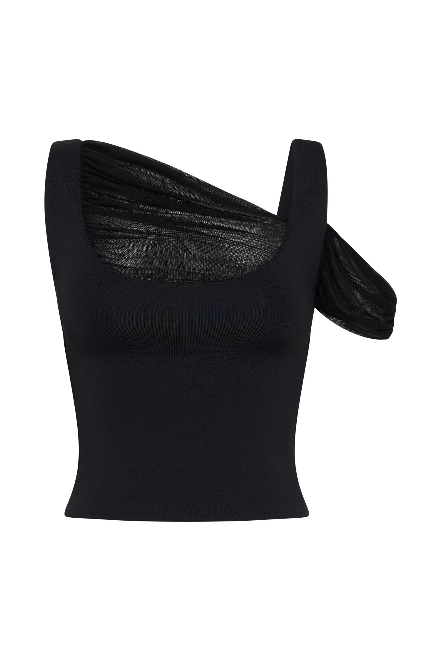 Jules Recycled Nylon And Mesh Sleeveless Top - Black Product Image