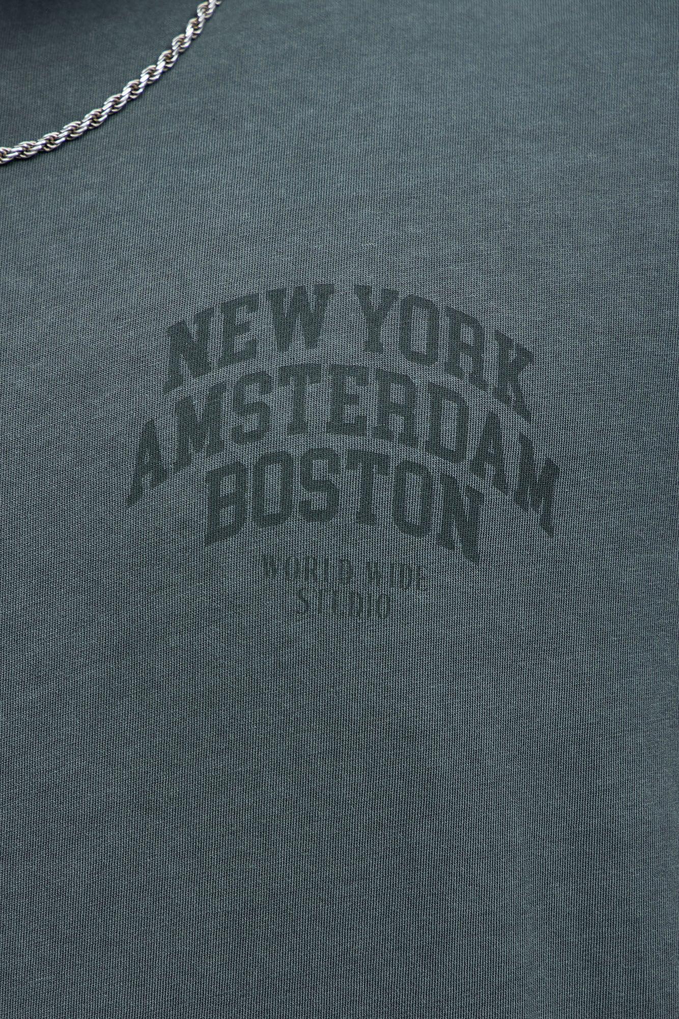 New York Studio Worldwide Oversized Short Sleeve Tee - Grey Product Image