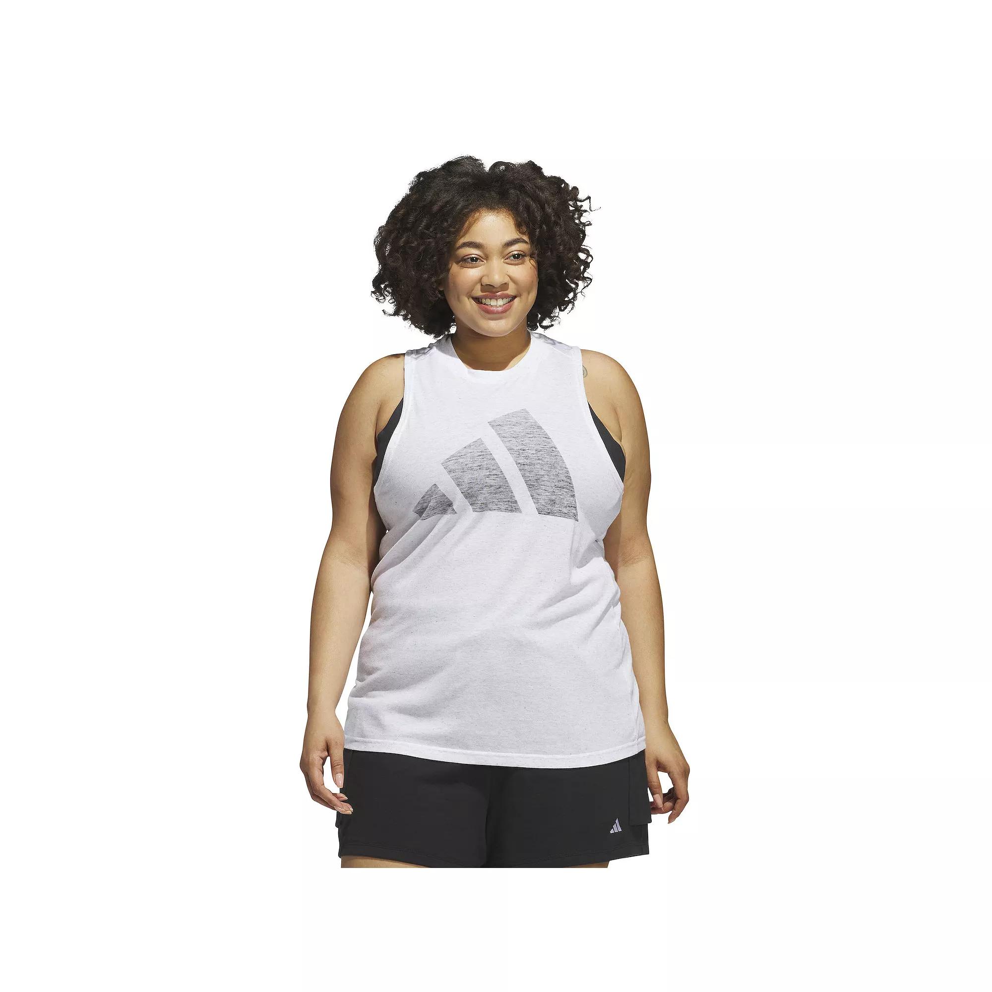 Plus Size adidas Essentials Winners Tank Top, Women's, Size: 2XL, White Product Image