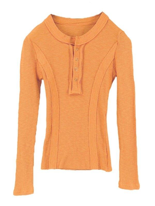 Long Sleeve Rib Knit Top Product Image