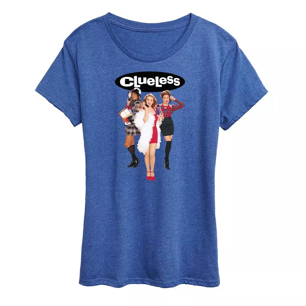 Womens Clueless Graphic Tee, Girls Grey Gray Product Image