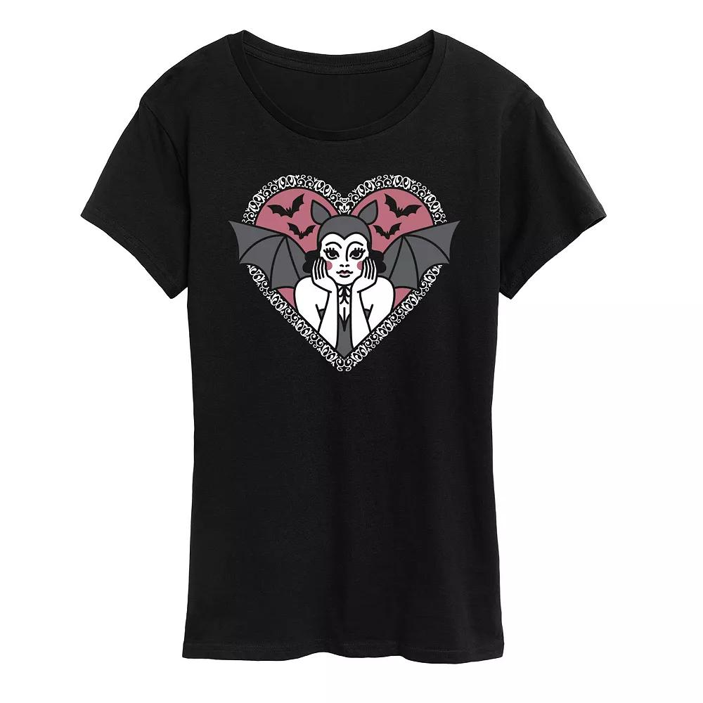 Women's Bat Pinup Graphic Tee,  Product Image