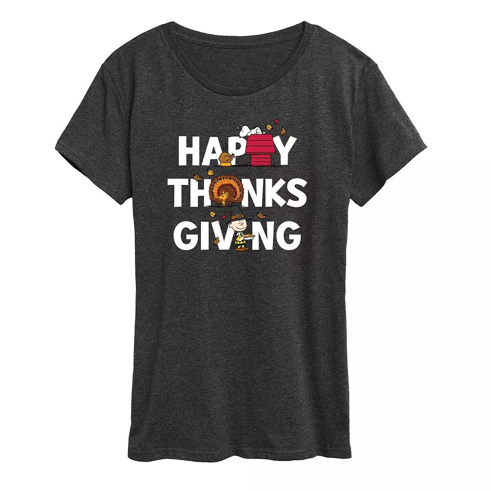 Women's Peanuts Thanksgiving Icons Graphic Tee, Girl's,  Product Image